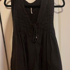 FREE PEOPLE BLACK DENIM Webster Romper SIZE XS